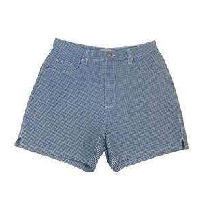 Vintage Gingham Blue White High Rise Mom Shorts 90s Size 10 Waist Generra Plaid